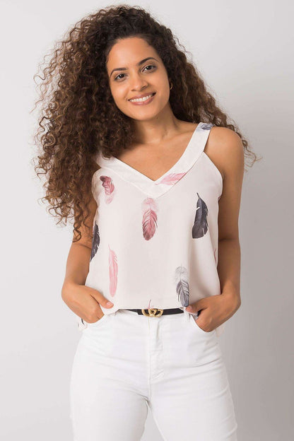  Koszulka Top Model DHJ-TP-13327.06P Light Beige - Italy Moda 