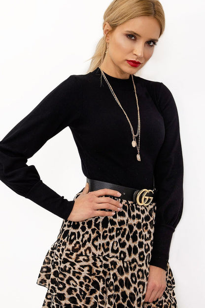   Bluzka Model RV-BZ-5223.15 Black - Rue Paris 