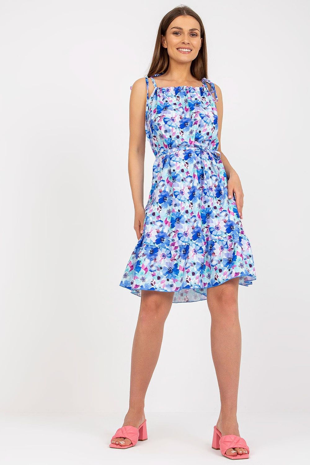  Sukienka Model WN-SK-0806-3.22 White/Blue - Rue Paris 