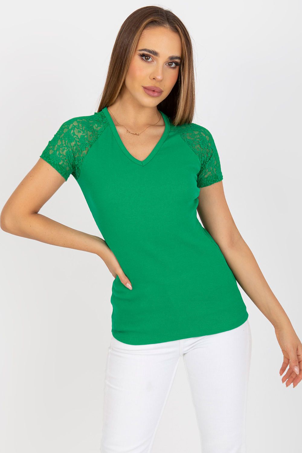   Bluzka Model RV-BZ-7986.74 Green - Rue Paris 
