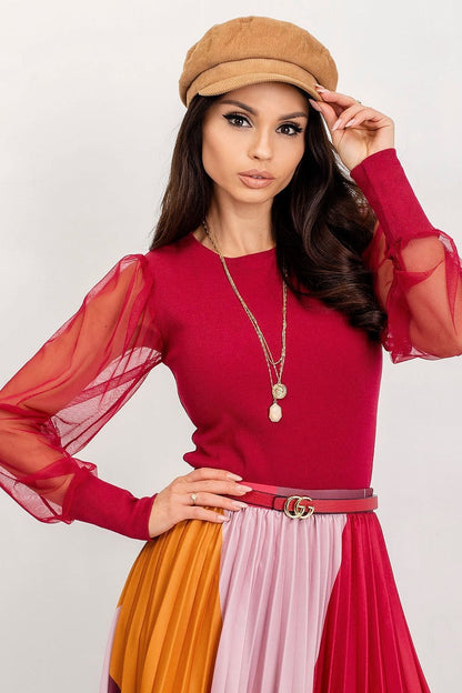   Bluzka Model RV-BZ-5192.16 Bordo - Rue Paris 