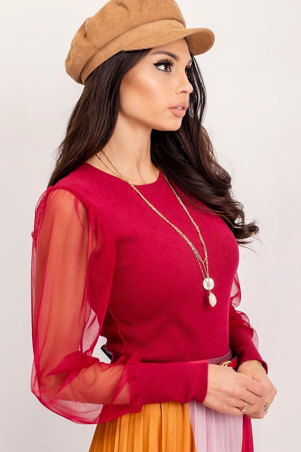   Bluzka Model RV-BZ-5192.16 Bordo - Rue Paris 