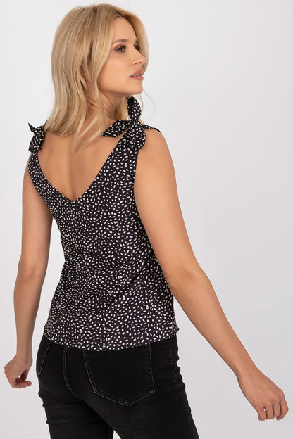  Koszulka Top Model WN-TP-1335.63P Black/Beige - Rue Paris 