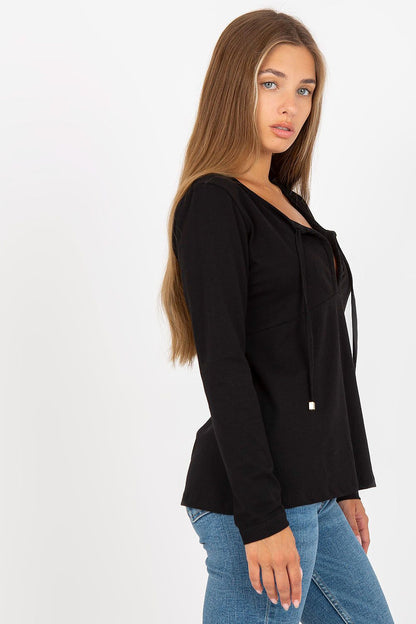   Bluzka Model RV-BZ-8055.35P Black - Rue Paris 