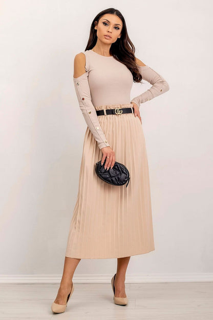   Bluzka Model RV-BZ-5099-1.07 Beige - Rue Paris 