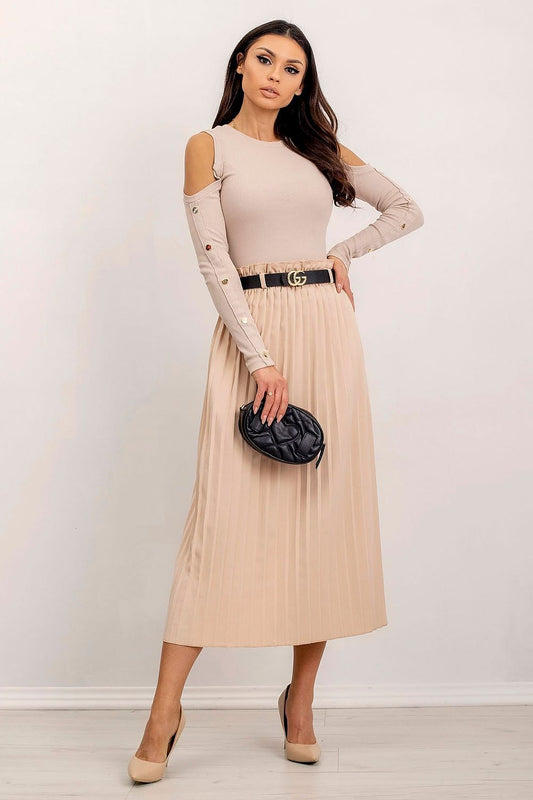   Bluzka Model RV-BZ-5099-1.07 Beige - Rue Paris 