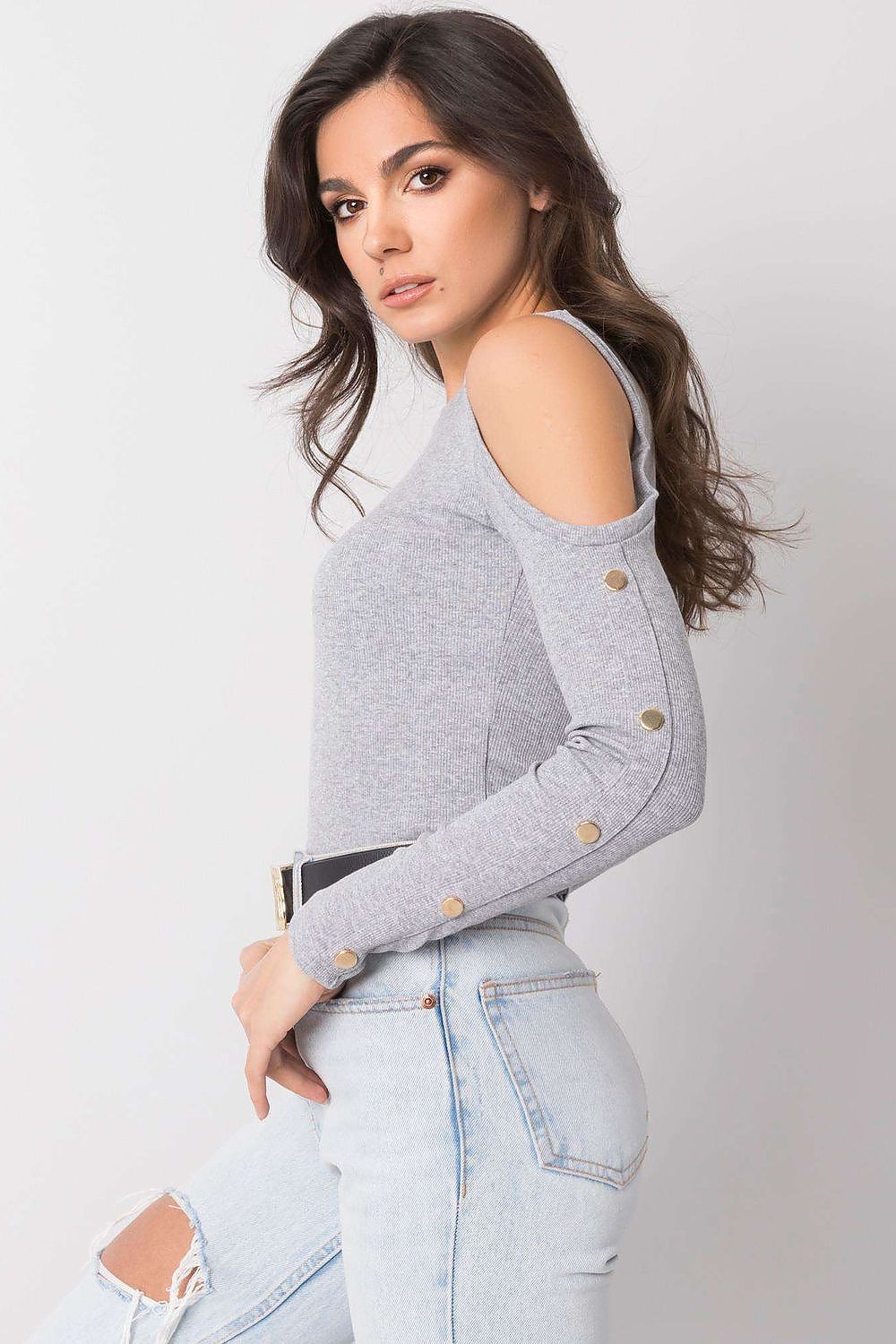  Bluzka Model RV-BZ-5099-1.07 Grey - Rue Paris 