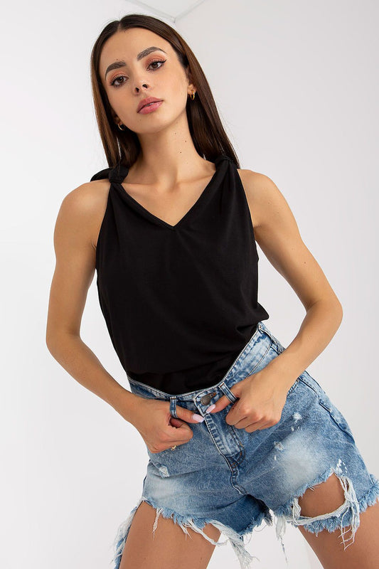  Koszulka Top Model RV-TP-8053.29 Black - Rue Paris 