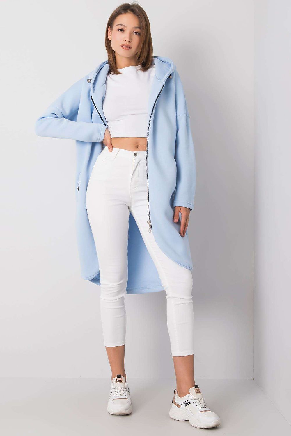   Bluza Damska Model RV-BL-4858-1.99P Light Blue - Rue Paris 