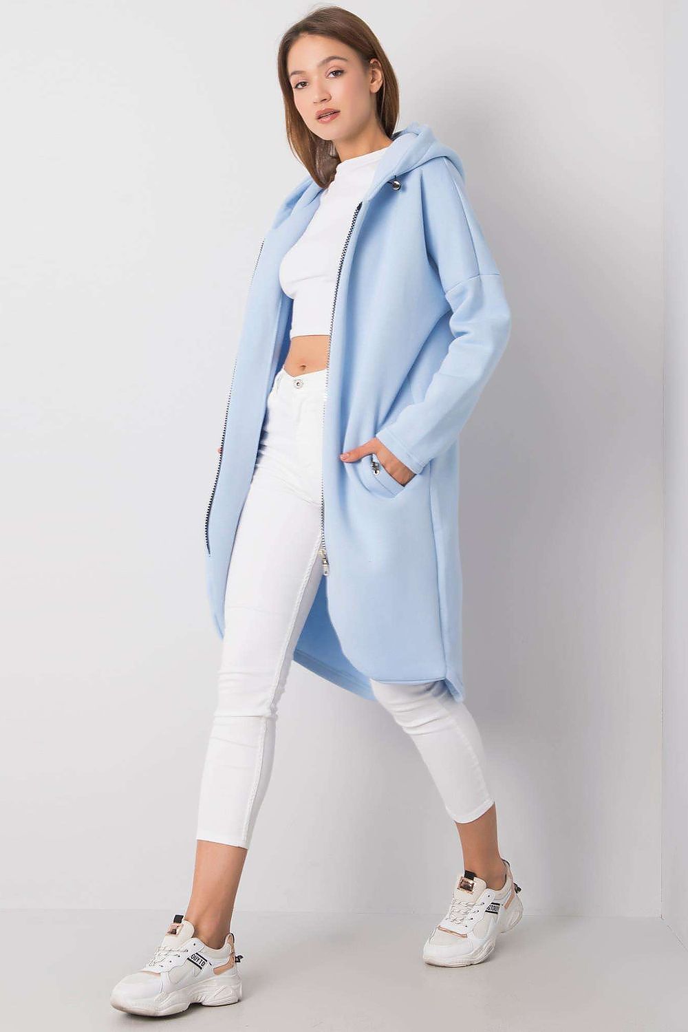   Bluza Damska Model RV-BL-4858-1.99P Light Blue - Rue Paris 