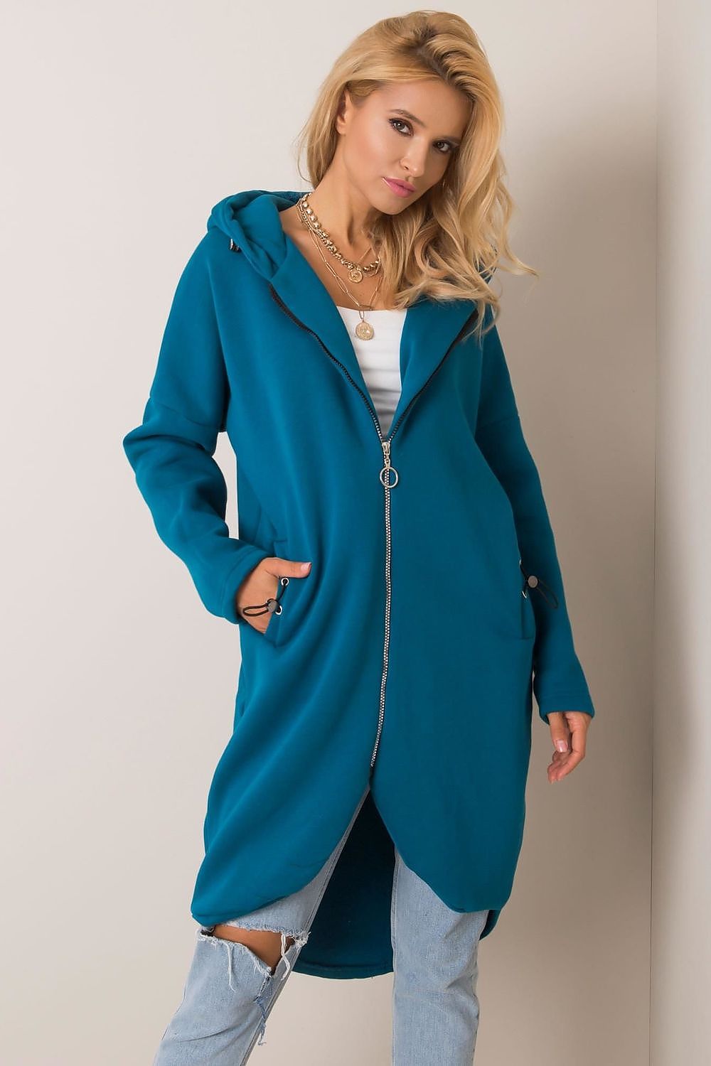   Bluza Damska Model RV-BL-4858-1.99P Morski - Rue Paris 