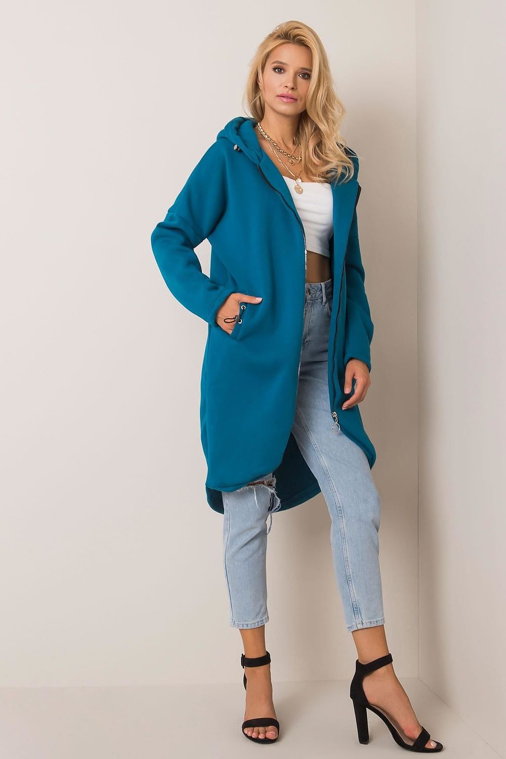   Bluza Damska Model RV-BL-4858-1.99P Morski - Rue Paris 