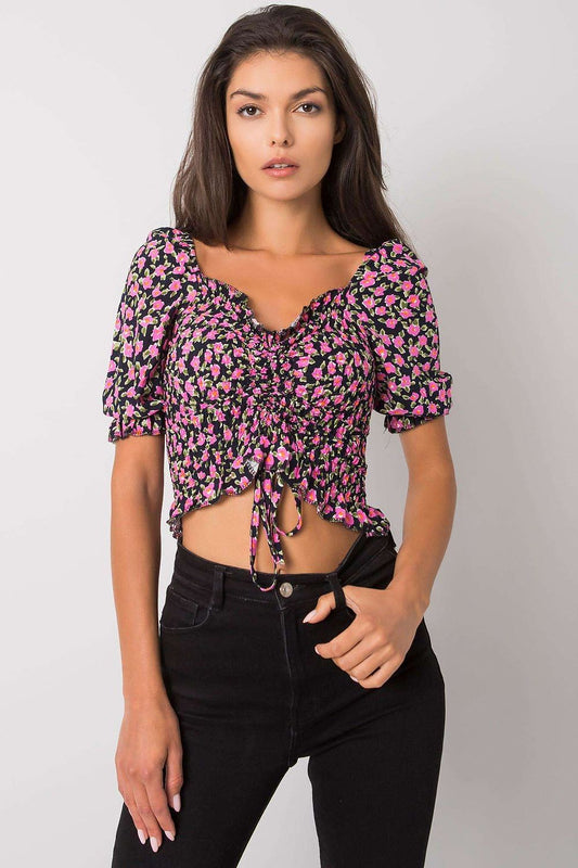   Bluzka Model RO-BZ-2516-9.34 Black/Pink - Rue Paris 