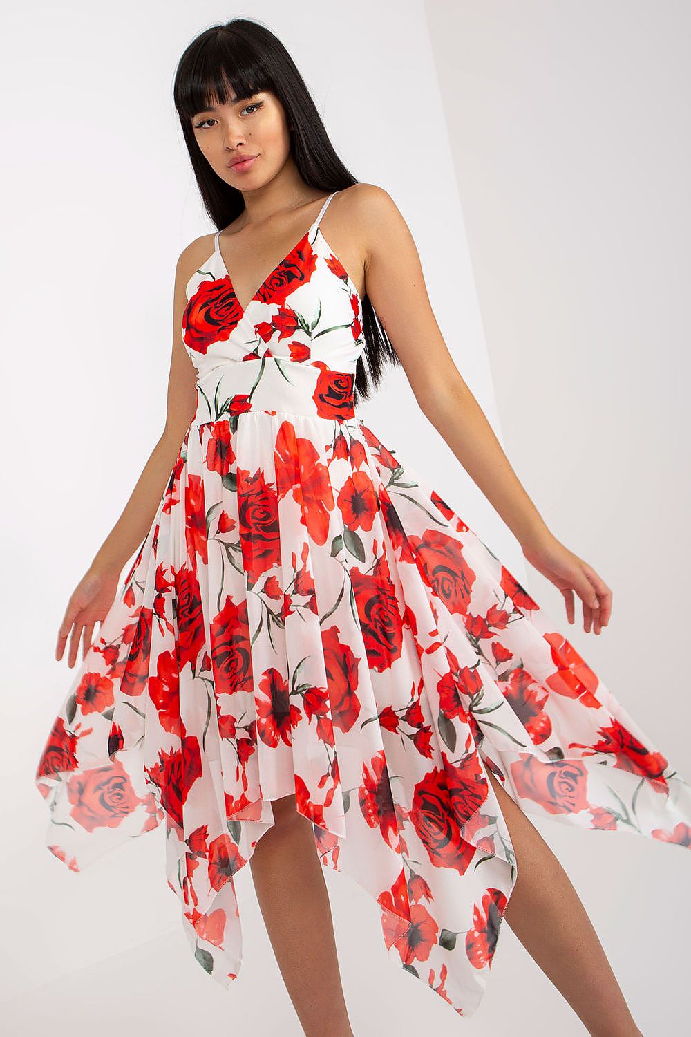  Sukienka Model DHJ-SK-15952-1.24X White/Red - Italy Moda 