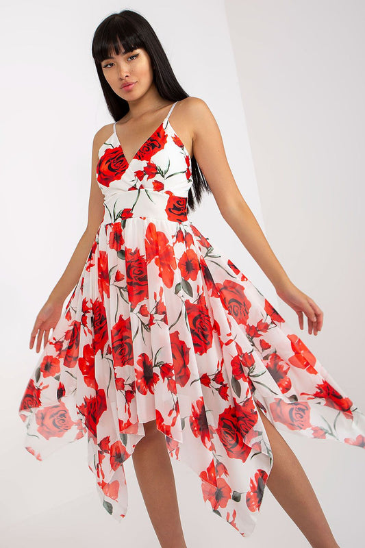  Sukienka Model DHJ-SK-15952-1.24X White/Red - Italy Moda 