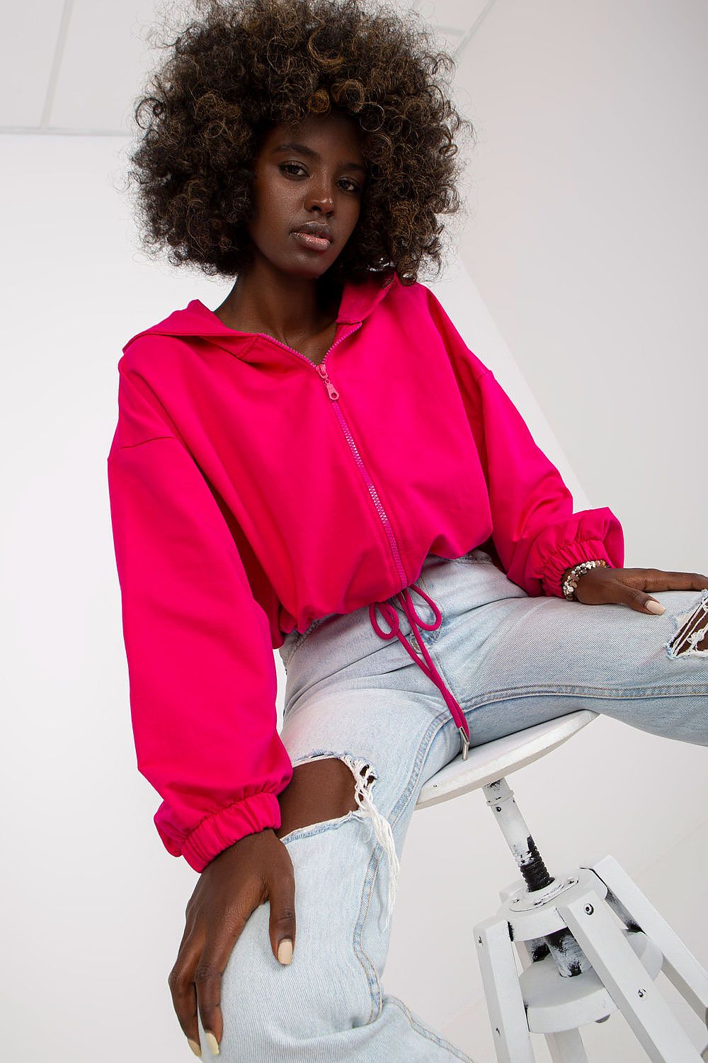   Bluza Damska Model RV-BL-8081.36P Fuksja - Rue Paris 