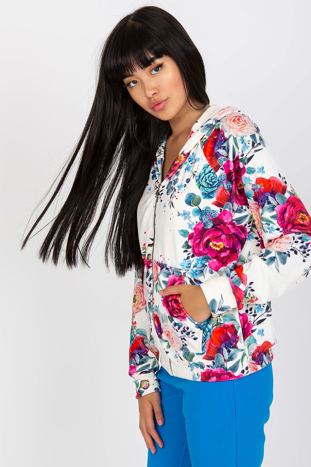   Bluza Damska Model RV-BL-8143.83P White/Red - Rue Paris 