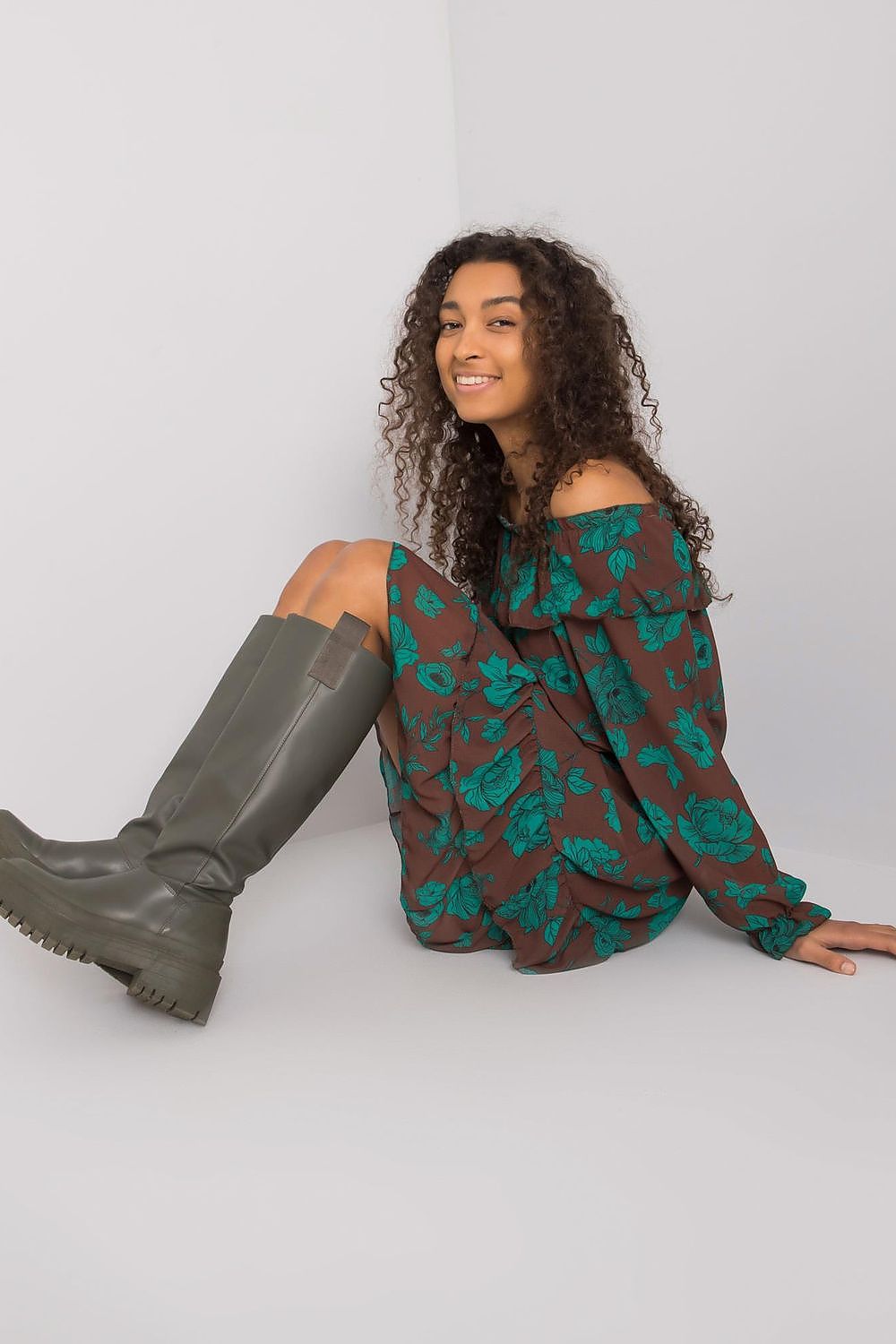  Sukienka Model DHJ-SK-15015.56P Brown - Italy Moda 