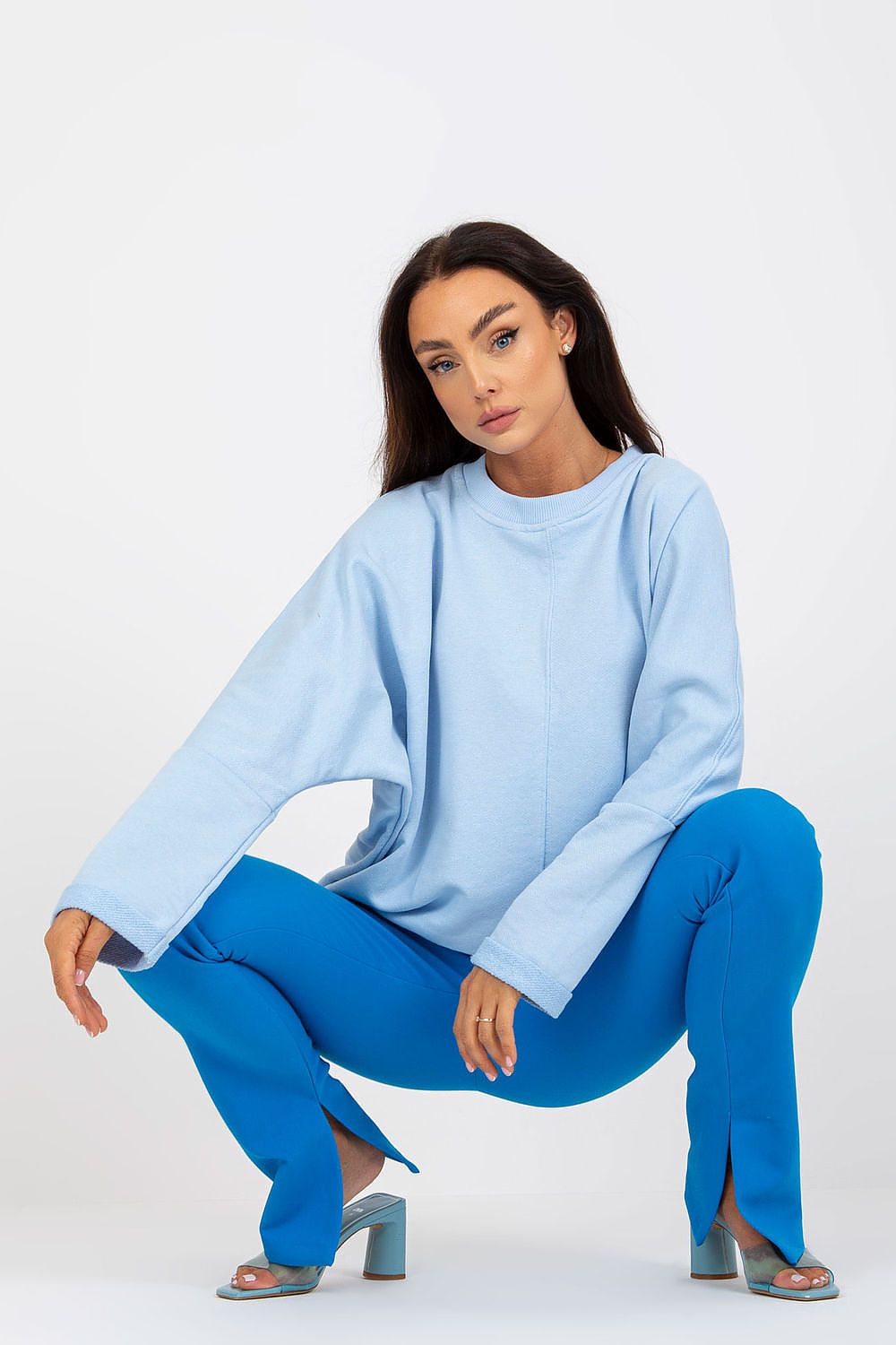   Bluza Damska Model RV-BL-8080.56 Light Blue - Rue Paris 