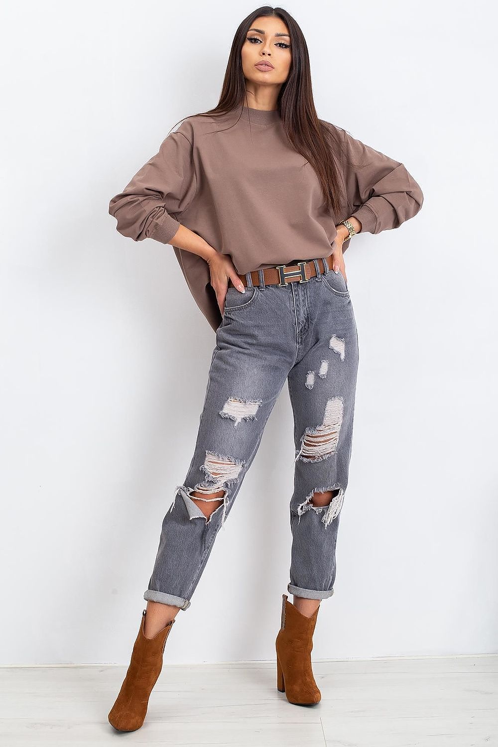   Bluza Damska Model RV-BL-5185.92P Brown - BFG 