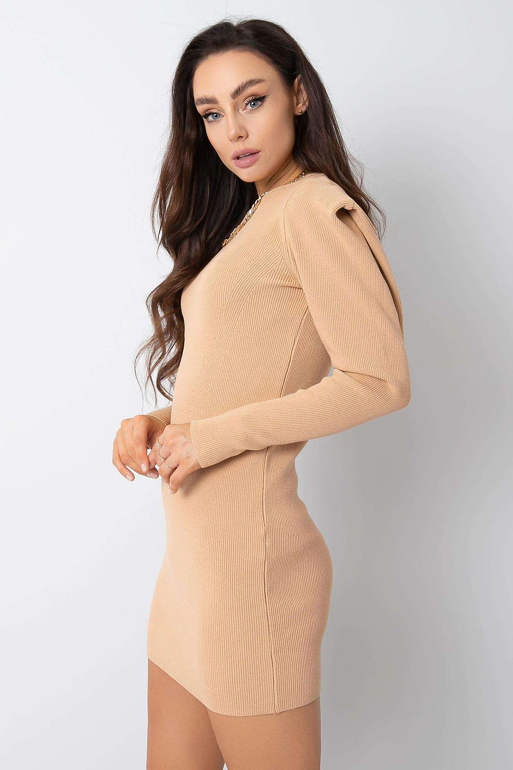  Sukienka Model 269-SK-5676.91P Camel - Rue Paris 