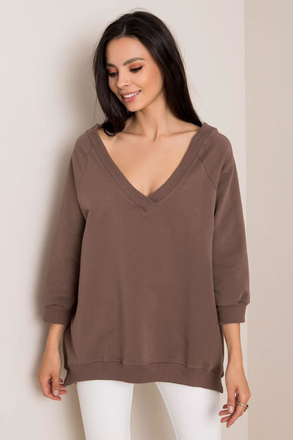   Bluza Damska Model RV-BL-5676.09 Brown - Rue Paris 