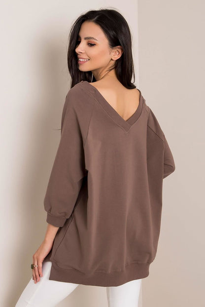  Bluza Damska Model RV-BL-5676.09 Brown - Rue Paris 