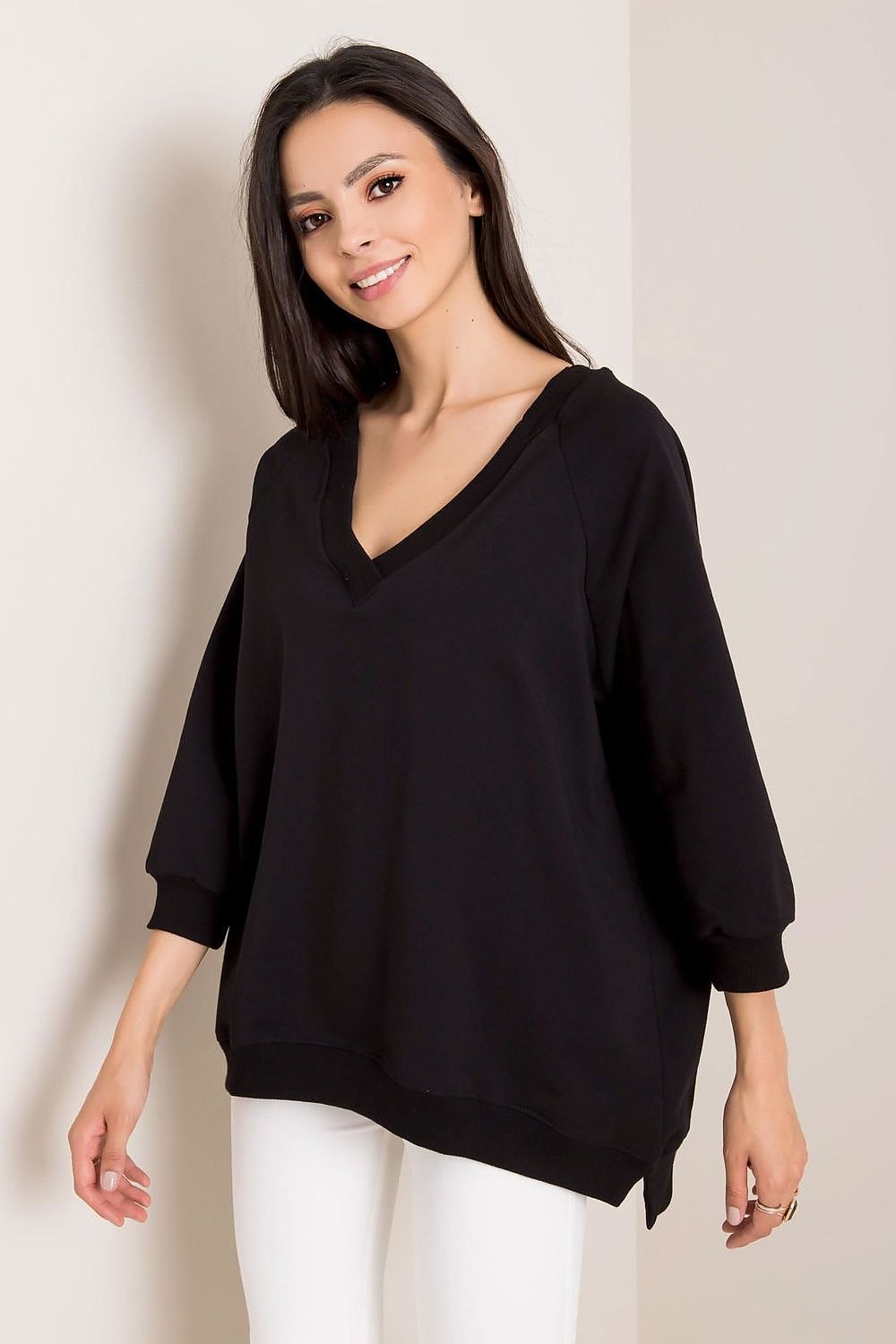   Bluza Damska Model RV-BL-5676.09 Black - Rue Paris 