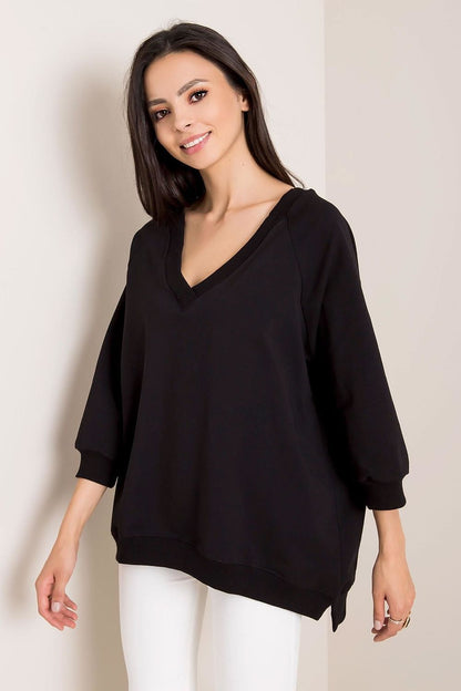   Bluza Damska Model RV-BL-5676.09 Black - Rue Paris 