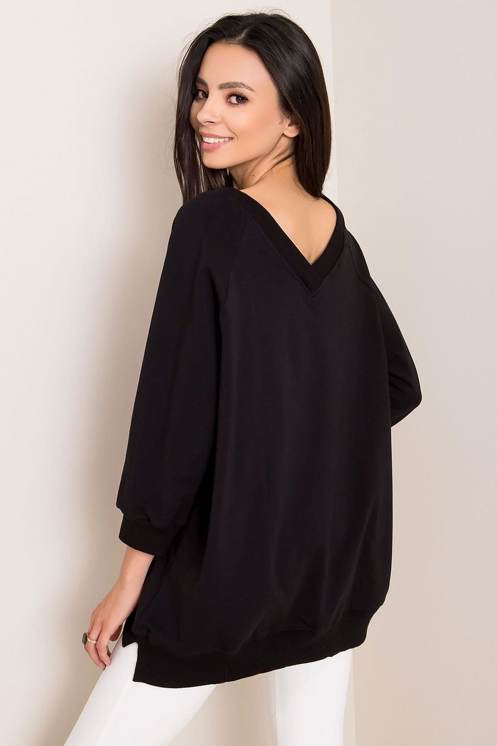   Bluza Damska Model RV-BL-5676.09 Black - Rue Paris 