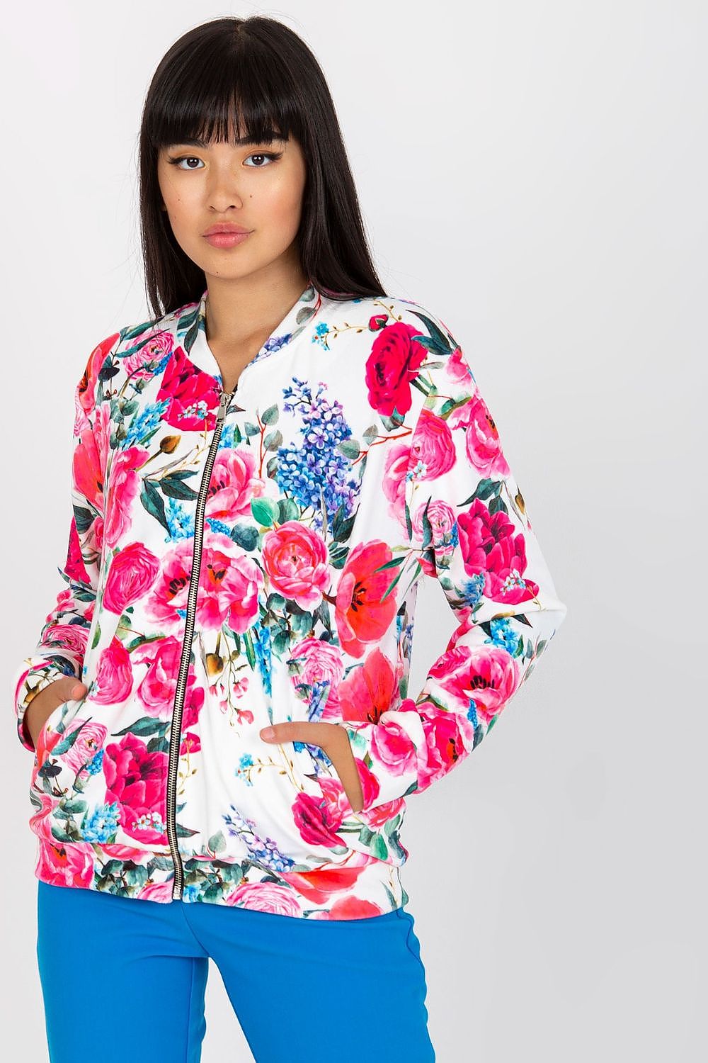   Bluza Damska Model RV-BL-8116.86P White/Pink - Rue Paris 