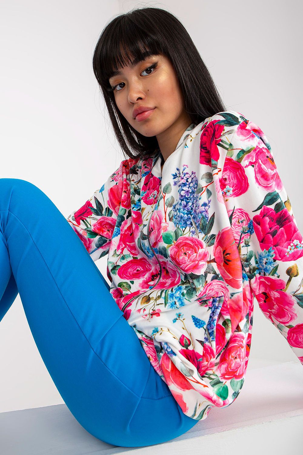   Bluza Damska Model RV-BL-8116.86P White/Pink - Rue Paris 
