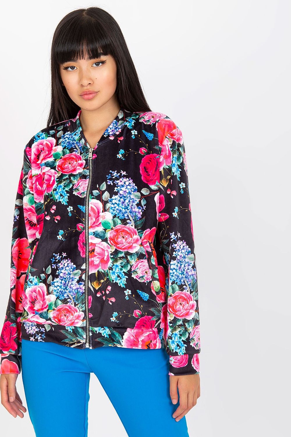   Bluza Damska Model RV-BL-8116.86P Black/Pink - Rue Paris 