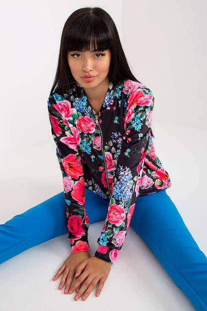   Bluza Damska Model RV-BL-8116.86P Black/Pink - Rue Paris 
