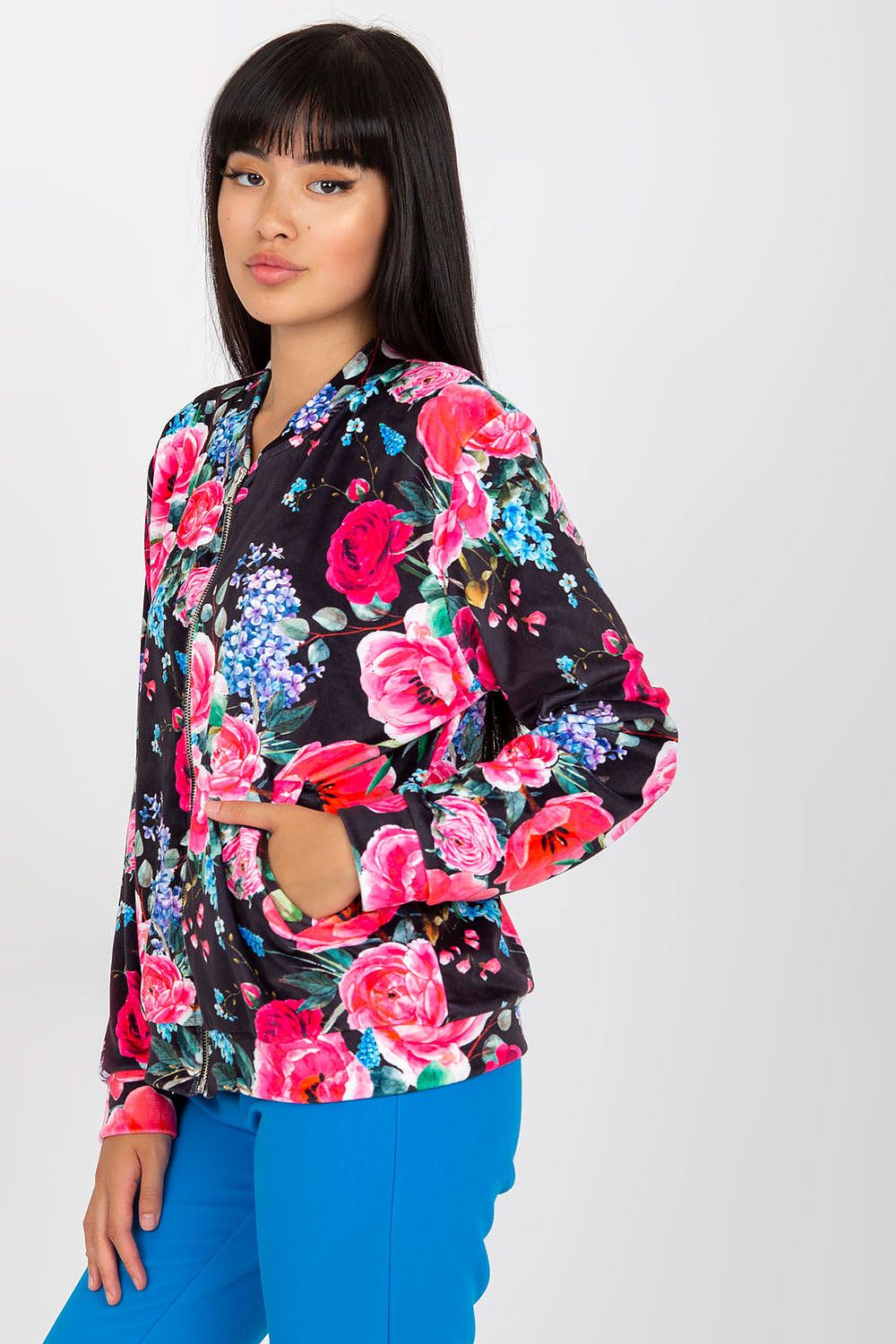   Bluza Damska Model RV-BL-8116.86P Black/Pink - Rue Paris 