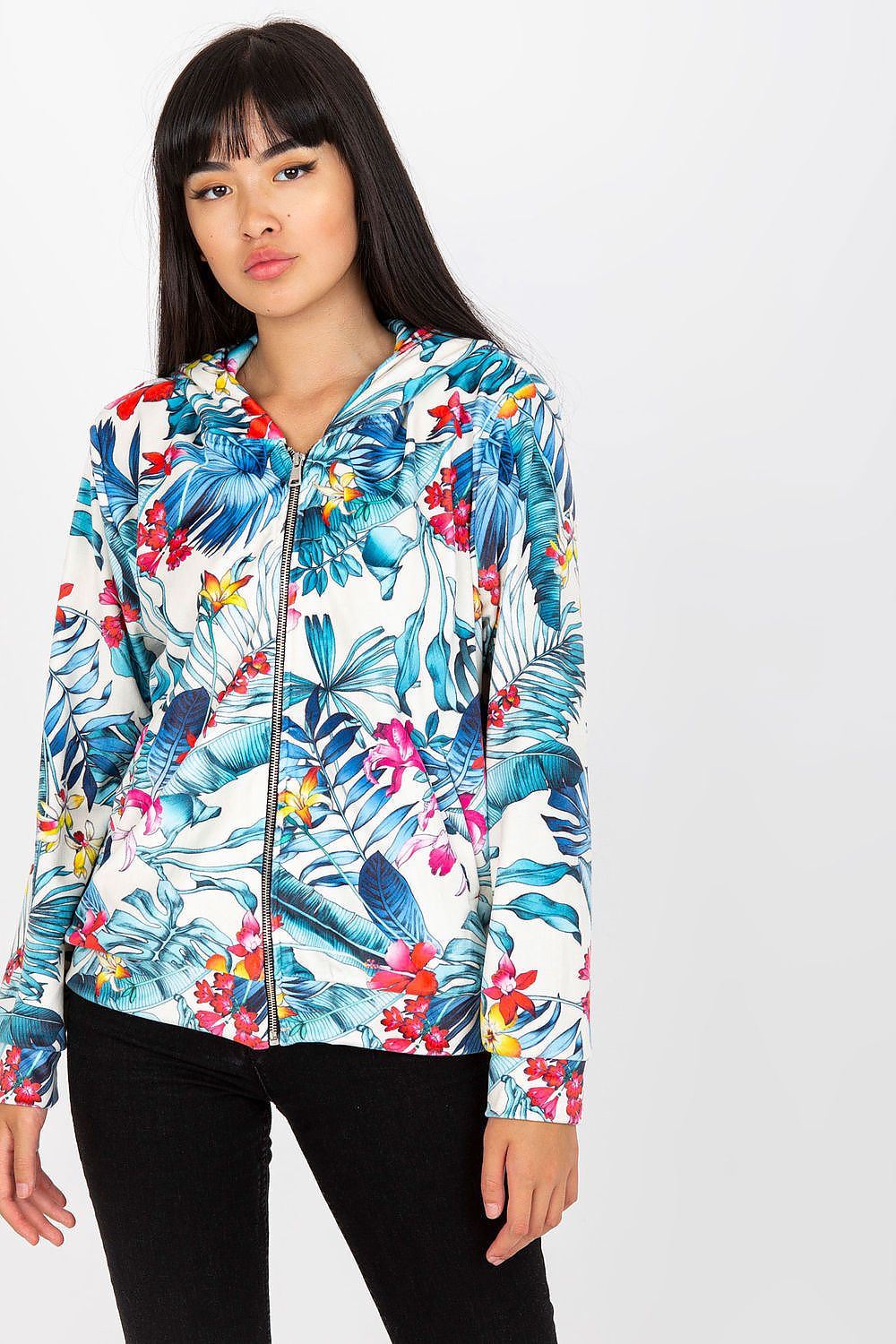   Bluza Damska Model RV-BL-8120.69P White/Blue - Rue Paris 