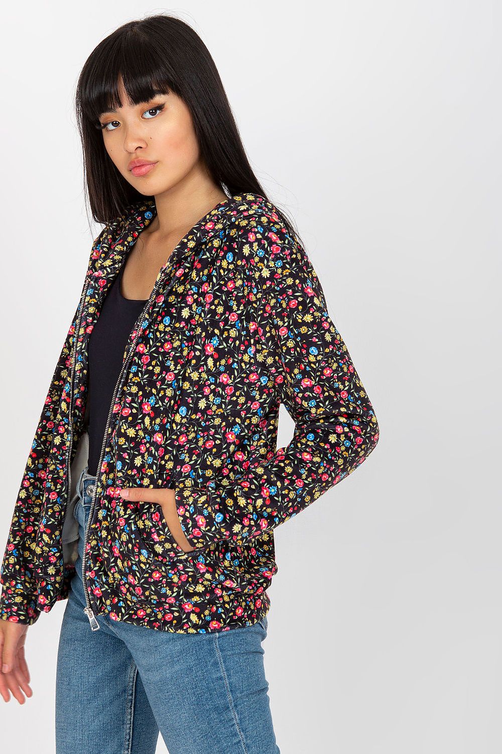   Bluza Damska Model RV-BL-8121.29 Black/Yellow - Rue Paris 