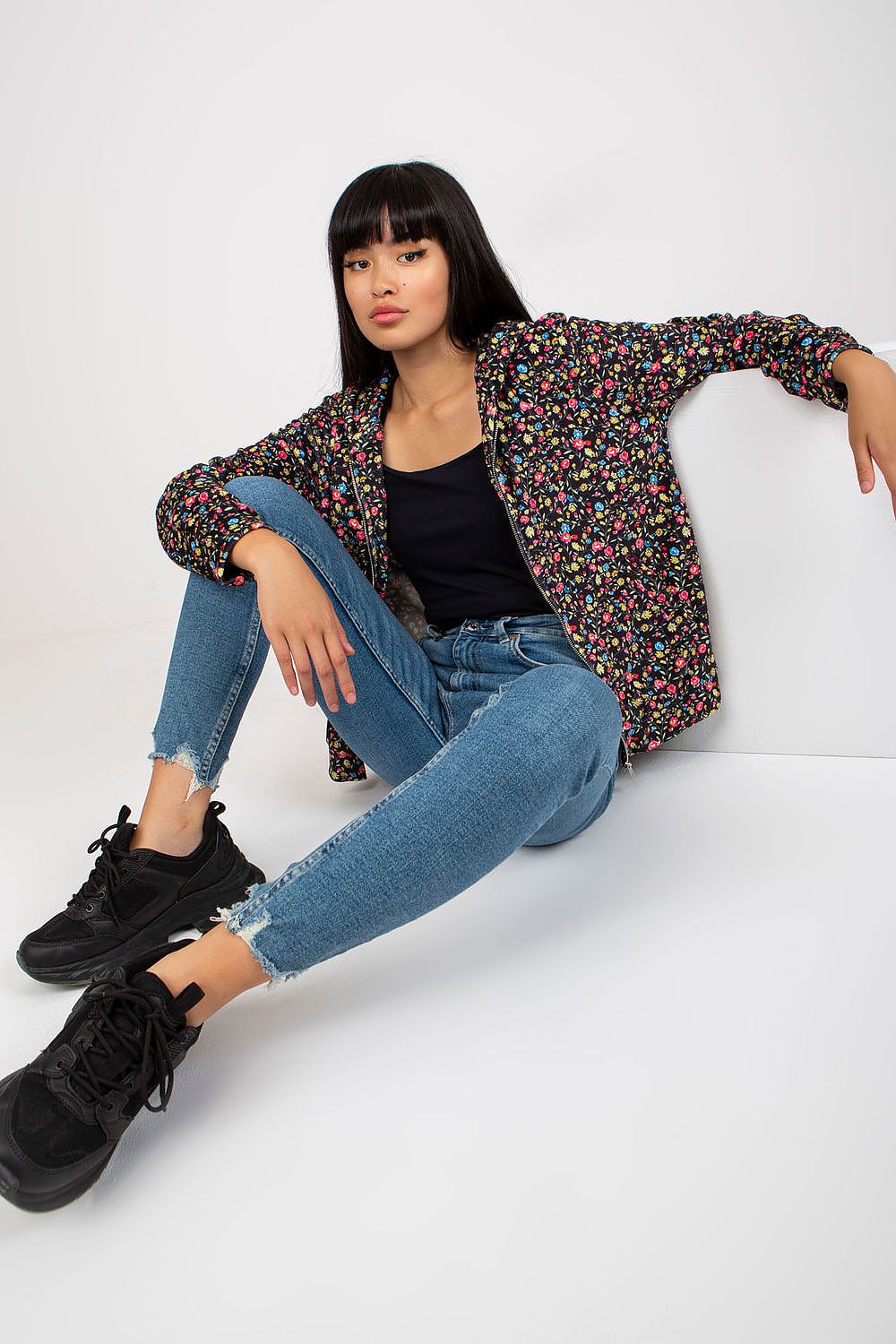   Bluza Damska Model RV-BL-8121.29 Black/Yellow - Rue Paris 