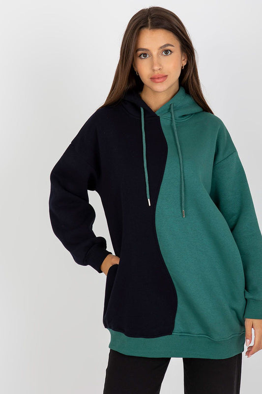   Bluza Damska Model RV-BL-8233.32X Black/Green - Rue Paris 