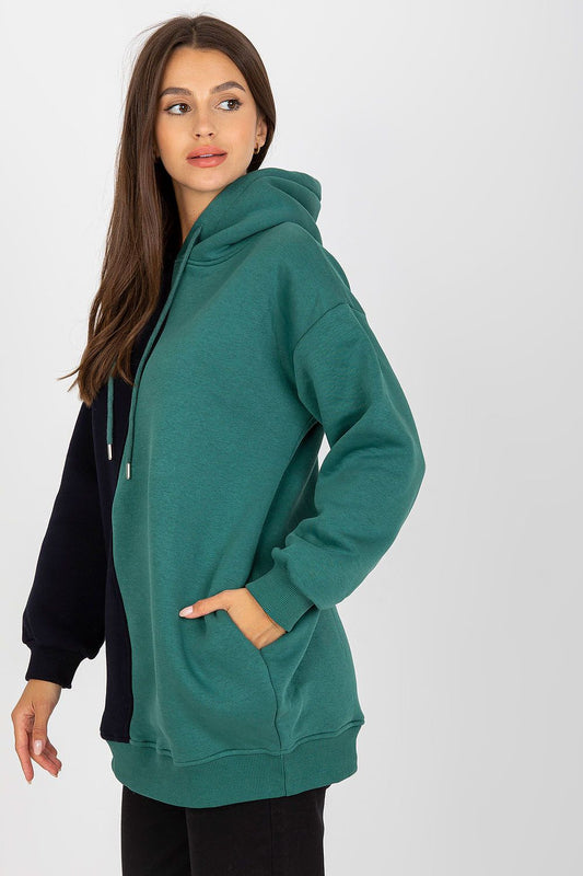   Bluza Damska Model RV-BL-8233.32X Black/Green - Rue Paris 