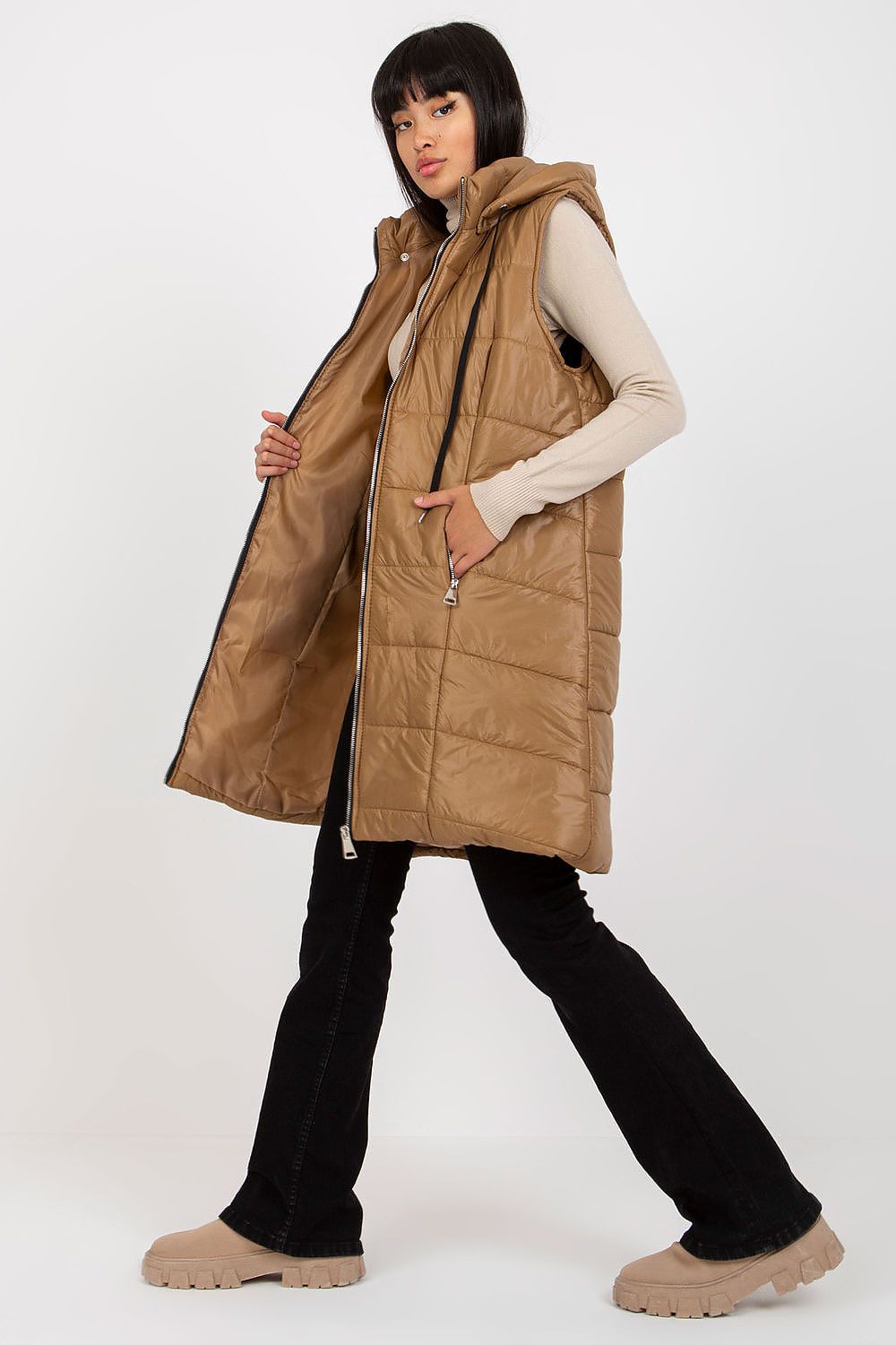   Kamizelka Model TW-KZ-BI-82019.09 Light Brown - Och Bella 