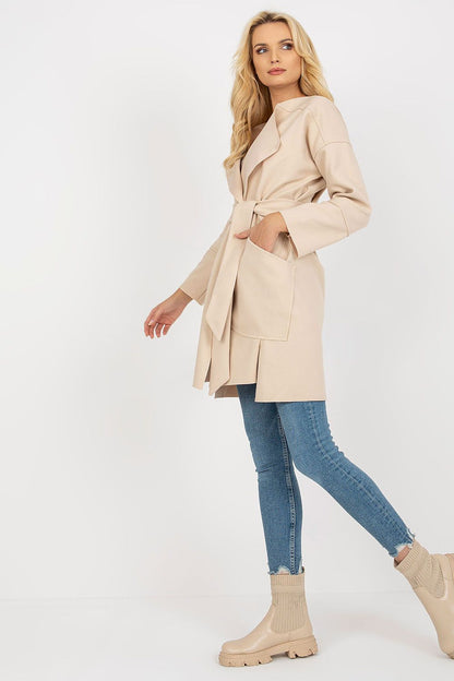   Płaszcz Damski Model TW-PL-BE-M125.21 Light Beige - Och Bella 