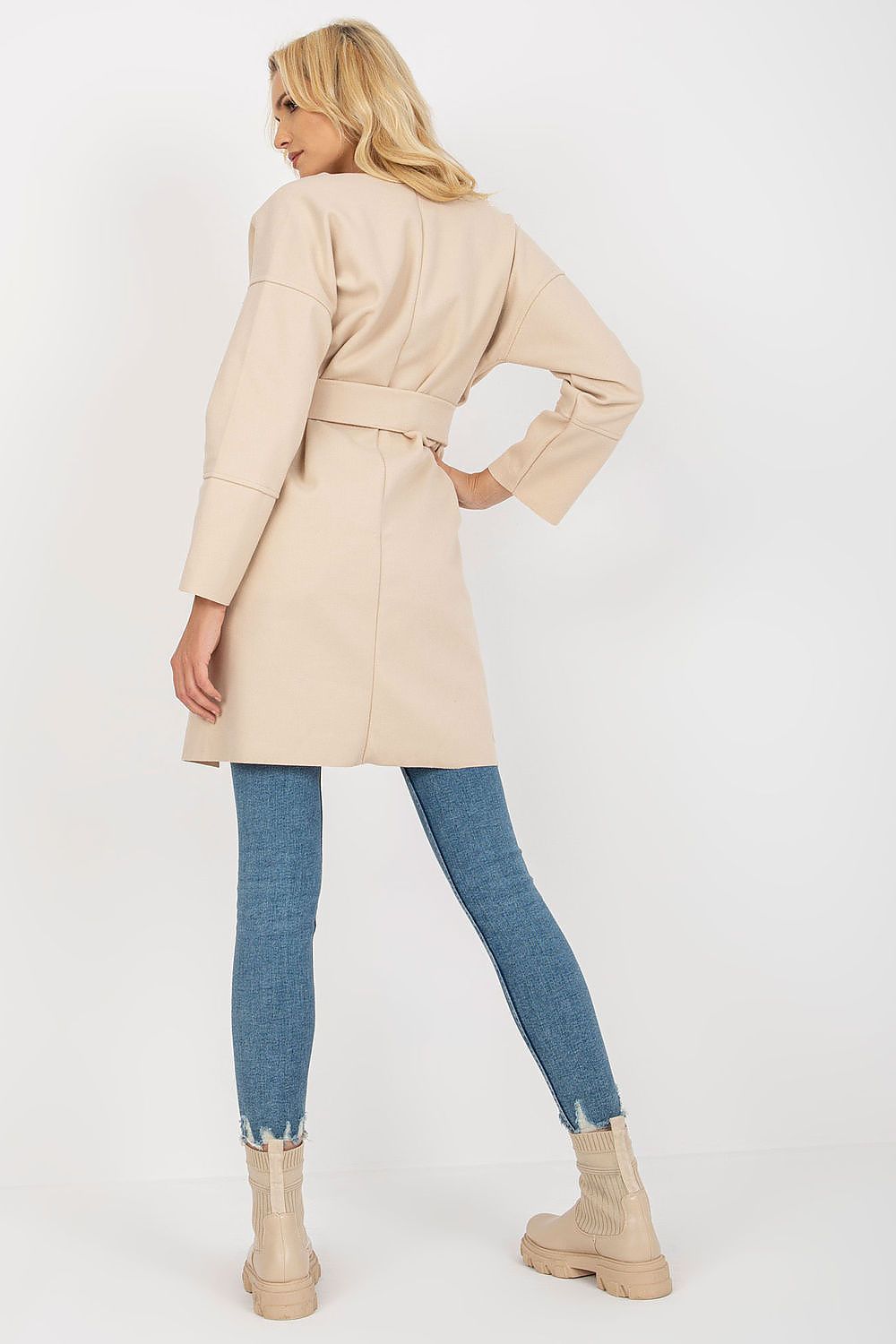   Płaszcz Damski Model TW-PL-BE-M125.21 Light Beige - Och Bella 