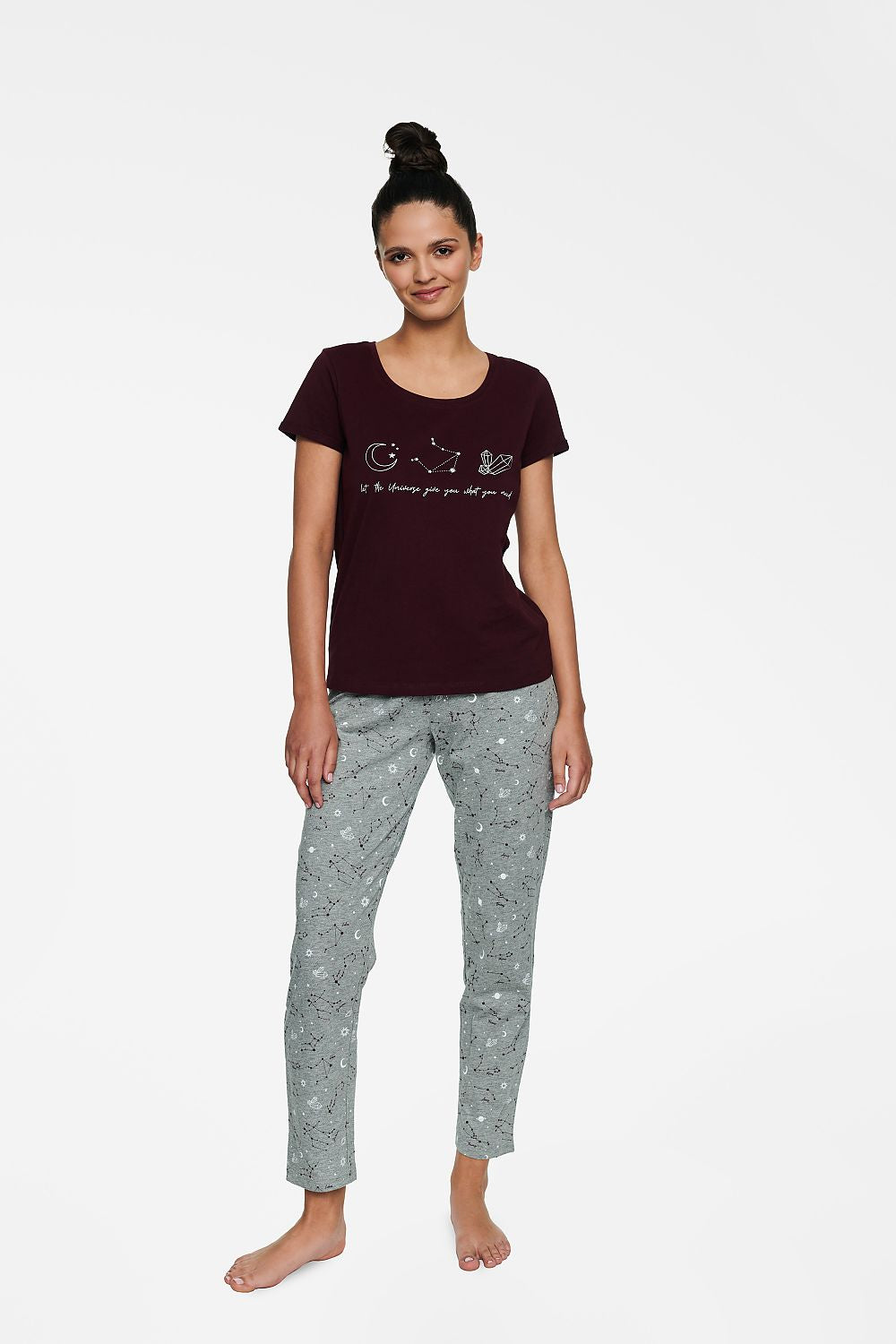  Piżama Damska Model Horoscope 40115-93X Bordo/Grey - Henderson 