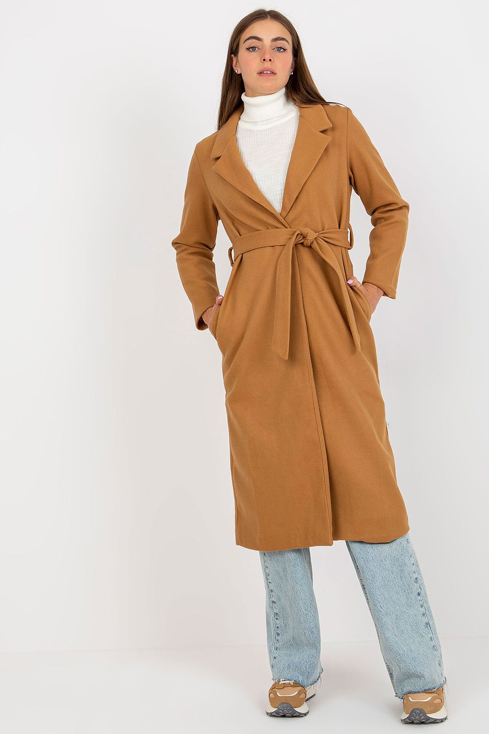   Płaszcz Damski Model TW-PL-BI-5312.32 Camel - Och Bella 