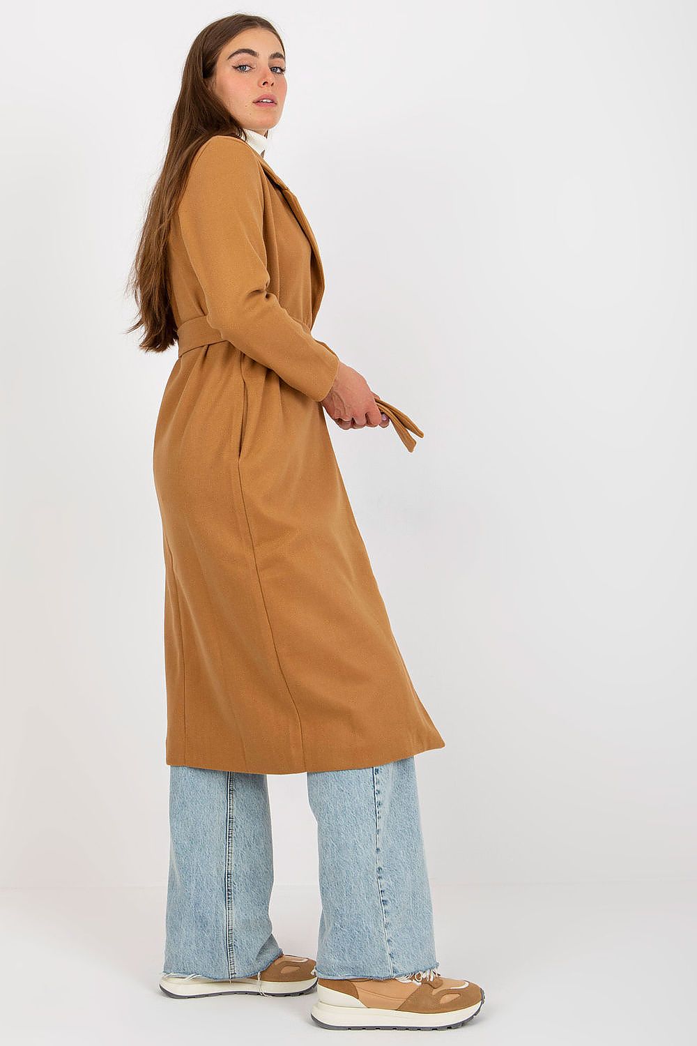   Płaszcz Damski Model TW-PL-BI-5312.32 Camel - Och Bella 