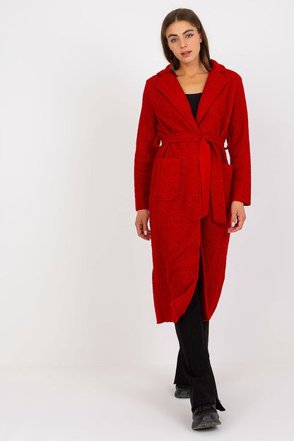   Płaszcz Damski Model TW-PL-BI-5220.63 Dark Red - Och Bella 