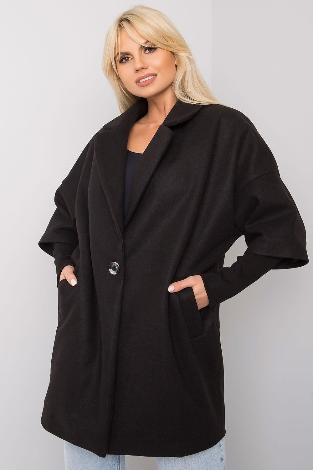   Płaszcz Damski Model CHA-PL-0409.30X Black - Rue Paris 