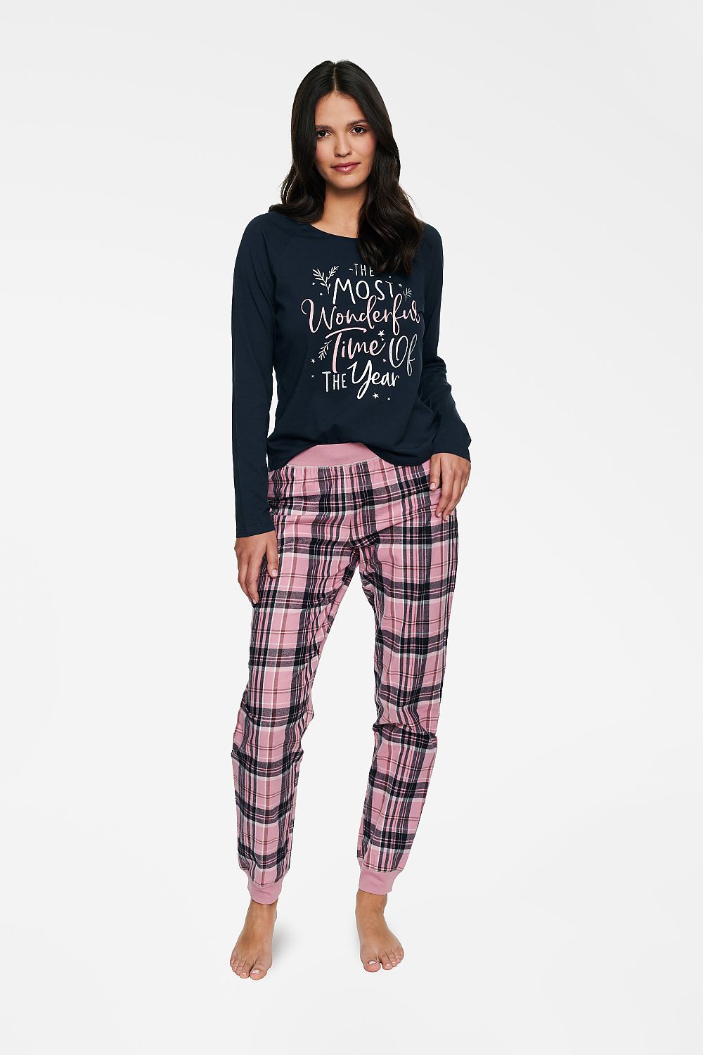  Piżama Damska Model Hello 40120-39X Navy/Pink - Henderson 