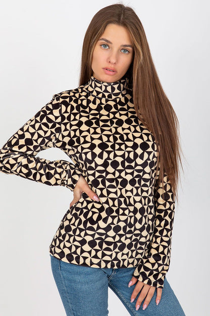   Bluzka Model RP-BZ-8187-2.06 Black/Beige - Rue Paris 